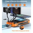 36000mAh Solar Charger Power Bank 15W Fast Charging with 4 Cables & Wireless Charging, USB Battery Pack Solar Phone Charger Compatible for iPhone & Android