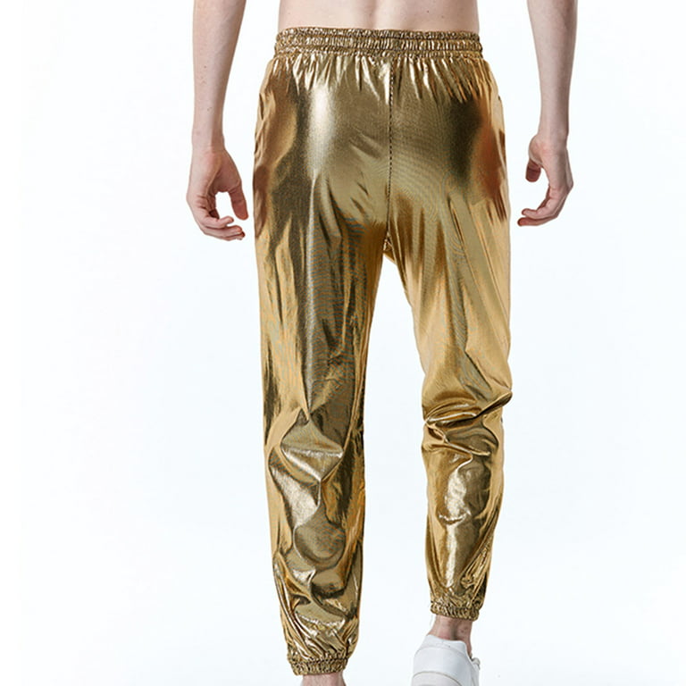 Pejock Men's Pocket Drawstring Elastic Waist Lace-Up Elasticated Snake Gold  Print Street Cargo Pants Loose Beach Pants Fitness Pants Trousers H XL (US  Size: 10) 