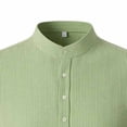 thumbnail image 5 of Yertdoel Men T-shirts Solid Color Short Sleeve Half Button Placket Mock Neck Shirts Soft Loose Comfortable Breathable Outdoor Hiking Cycling Tops, 5 of 6