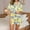 Yellow, variant on Ruimatai Women Casual Short Sleeve Pajama Set Lemon Print Polyester Lounge Wear Comfy Sleepwear Blouse Shorts Outfit