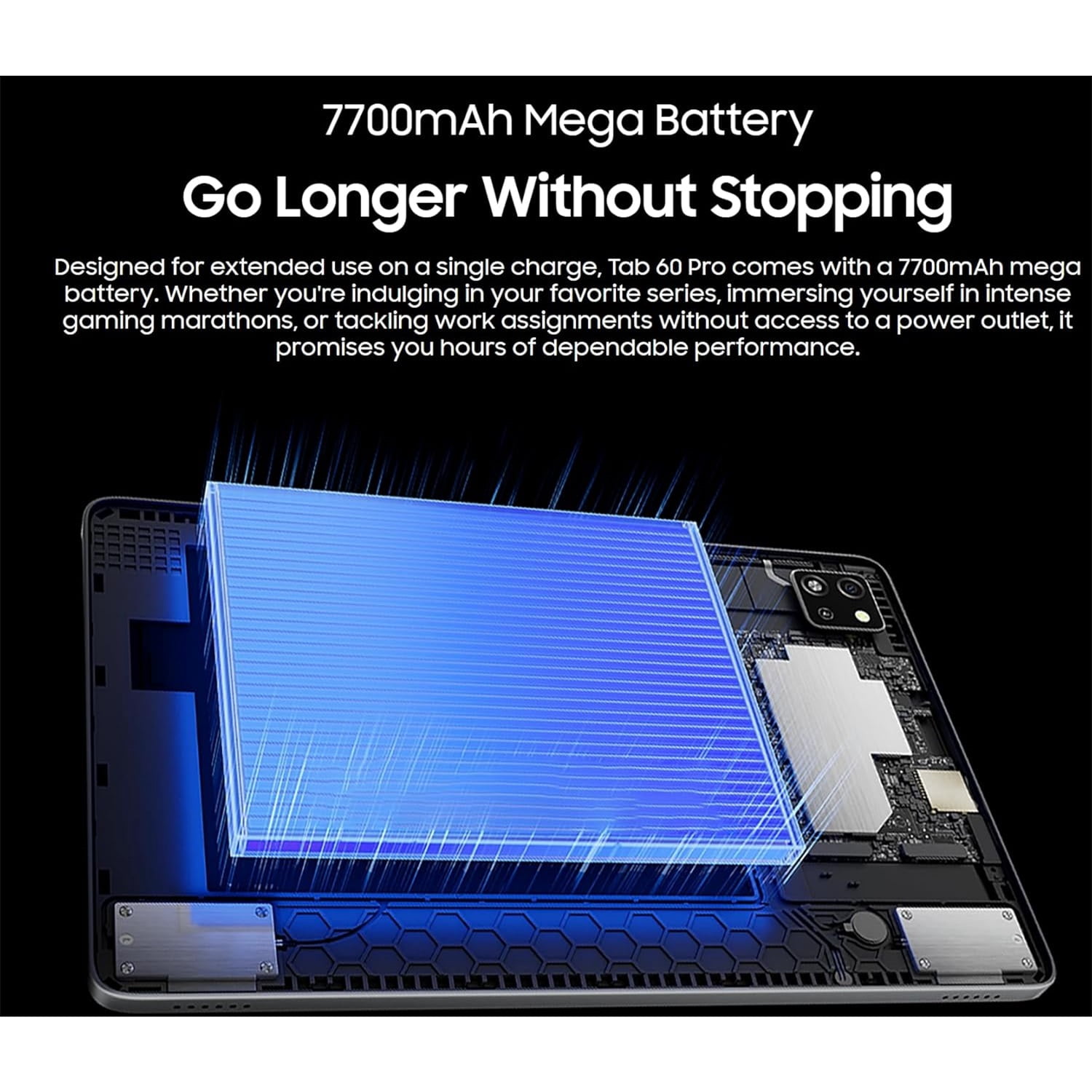 Blackview Tab 60 PRO Android 15 Tablet, 8GB 128GB, 10.1'' HD Display, 7700mAh Battery, Gray/Blue