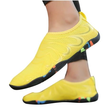 

HaiMao Water Sports Barefoot Clearance Boy Girls Outdoor Beach Swimming Aqua Socks Yellow 11 Years