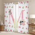 thumbnail image 2 of Homewish Bow Bowtie Ribbon Black Out Curtains,Colorful Flower Floral Curtains Pack of 2 (42x63 Each),First Letter M Bedroom Curtains For Girls,Super Cozy Room Decor, 2 of 6