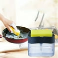 thumbnail image 2 of US 2 Pack 2-in-1 Liquid Soap Pump Press Dispenser Sponge Holder Rack w/ Sponge, 2 of 5