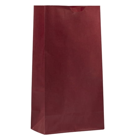 JAM Paper Kraft Lunch Bags, 5 x 9.75 x 3, Red, 500/Box, Medium