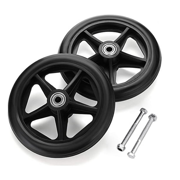 Shininglove 2 Pack 8inch Front Wheelchair Wheel, Bearing Solid