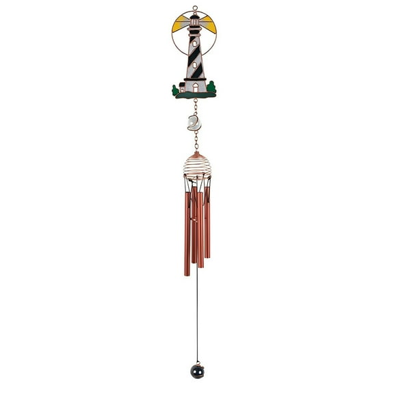 FC Design 22" Long Lighthouse Wind Chime with Copper Gem Statue Sculpture Ornament Decoration Home/Room/Garden Decor and Unique Gift Ideas for Housewarming, Holidays and Birthdays