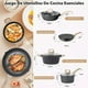 thumbnail image 2 of Juego de Bateria de Cocina, Sartenes Antiadherentes, Tapas de Vidrio, Apto para Inducción, Juego de Sartenes Incluye Sartén, Olla Sopera, Cacerola para Leche y Utensilios, Libre de PFOA y PTFE, 2 of 8