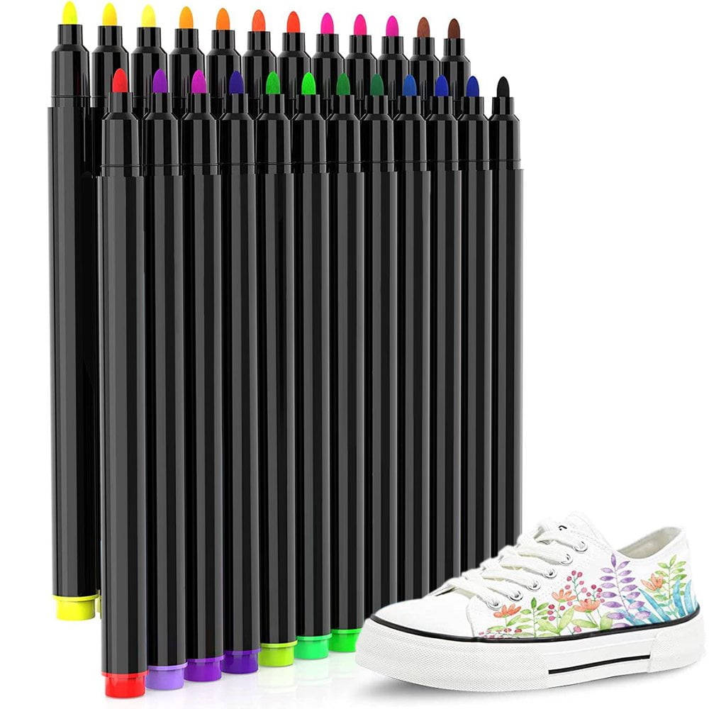 Marqueurs Pour Tissu, 12/24 Couleurs Pour Toile, Peinture à L