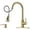 Brushed Gold, variant on APPASO Stainless Steel Kitchen Faucet, Pull Down Sprayer 3 Modes, Matte Black High Arc Single Handle Gooseneck Faucets for 1 to 3 Holes Sink, Laundry, Farmhouse, RV, Bar