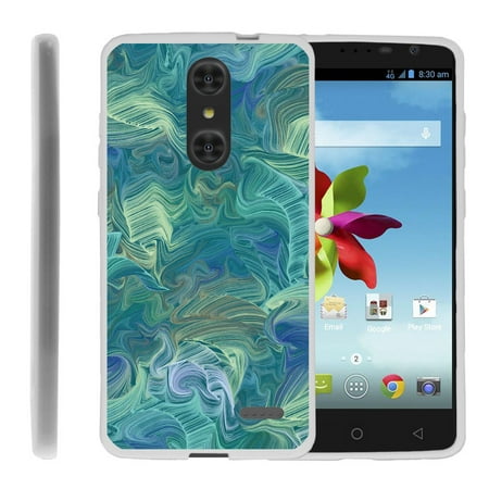 Arctic Paper Twist - ZTE Grand X4 Z956 Flex Force Flexible Slim Durable Bumper Case with Unique Designs - Twisted Arctic