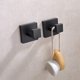 thumbnail image 4 of Tastos Ganchos para toallas de baño, negro mate, paquete de 2 ganchos para batas y ropa de acero inoxidable, gancho de pared resistente para baño y cocina, estilo cuadrado moderno montado en la pared, 4 of 5