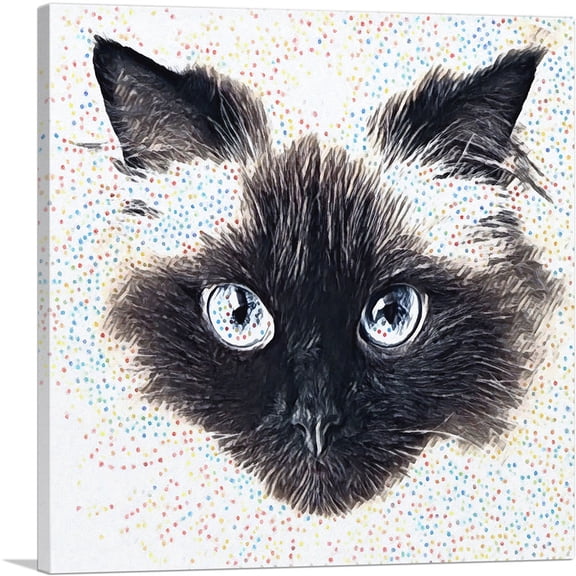 ARTCANVAS Himalayan Cat Breed Floating Face Canvas Art Print - Size: 12" x 12" (0.75" Deep)