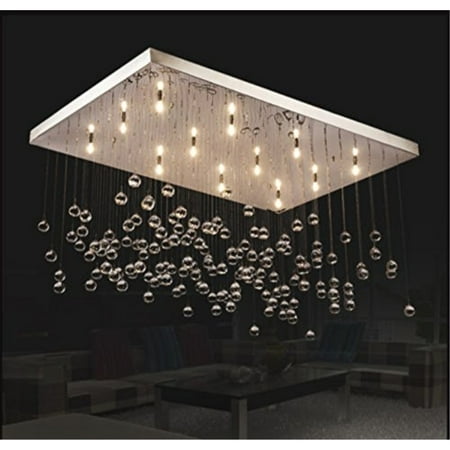 7pm W38 Rectangle Crystal Ball Rain Drop Chandelier Clear K9 7pm W38 Rectangle Crystal Ball Rain Drop Chandelier Clear K9 Ceiling Light Lamp Modern