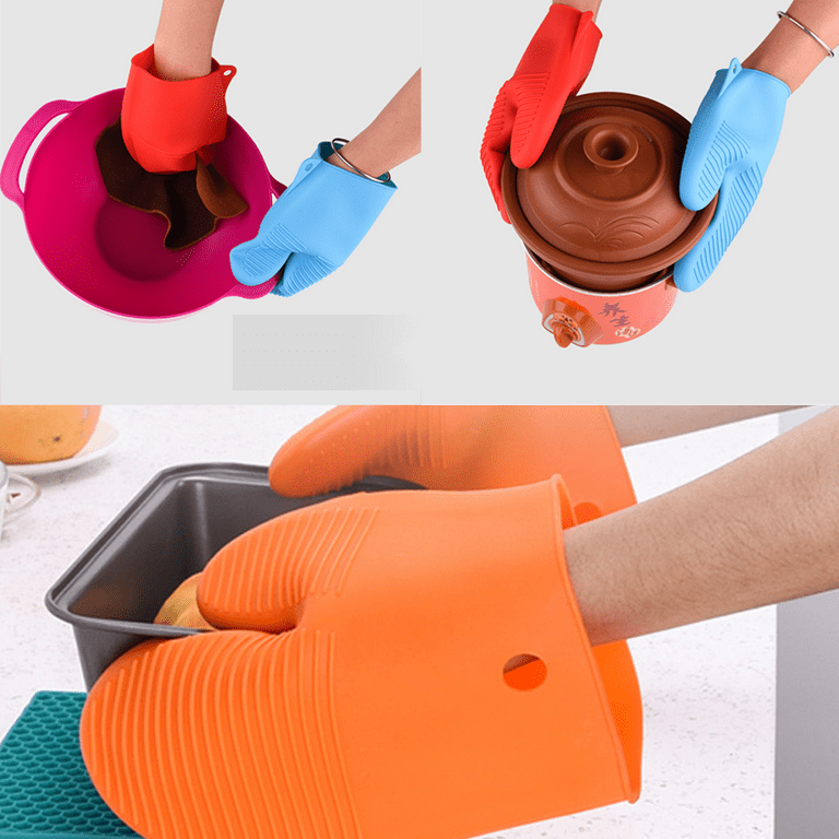  HOMWE Silicone Oven Mitts and Pot Holders for Kitchen