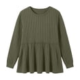 thumbnail image 7 of yillto Plus Size Womens Sweaters Long Sleeve Ribbed Knit Lightweight Ruffle Hem Fashion Tunics Tops, 7 of 7