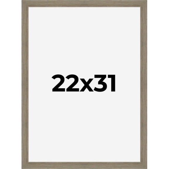 22x31 Frame Gray Barnwood Rustic Solid Wood Picture Frame | 1.5 Inch Moulding Width | Includes UV