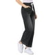 thumbnail image 4 of Jeans de pierna ancha para mujer INSPIRE CHIC con cordón, cintura elástica, pantalones de mezclilla casuales con bolsillos, negro S, 4 of 6