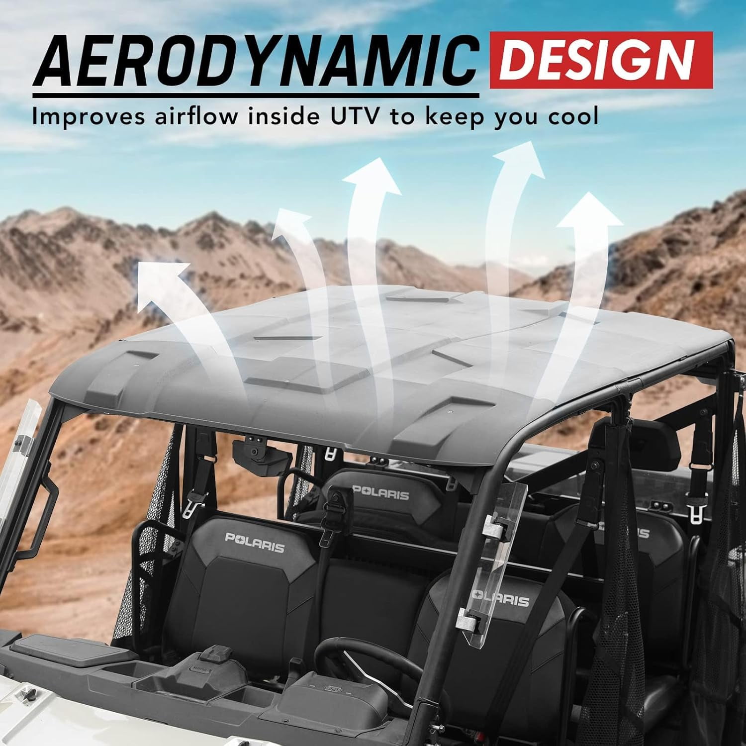 A & UTV PRO Roof Top for Polaris Ranger Crew XP 1000 900 2015-2023, Ranger Crew 900/570 Full-Size, 4-Piece Combination Poly Crew Sport Hard Roof Accessories, Replace OEM # 2889223, 4 Seater