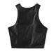 thumbnail image 5 of Mujeres Racerback Camisetas sin mangas Camisetas sin mangas de cuero con tiras para mujer, chaleco Sexy de charol para mujer, camiseta Sexy ajustada de Color sólido, Top informal (Black, S), 5 of 6