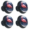 thumbnail image 2 of 4 Pcs Flamingo Knobs for Kitchen Cabinet Cupboard Dresser Bookcase Drawer Pulls Handles Round Home Decor, 2 of 8
