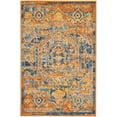 thumbnail image 1 of homeroots home decor 385340 2’ x 3’ Gold and Blue Antique Scatter Rug, 1 of 1