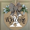 thumbnail image 4 of Rovga Welcome Door Sign 2024 Last Name Year Round Front Door Wreath 26 Last Names Alphabet Door Plate Front Door Decoration Garland X 30*30Cm, 4 of 5