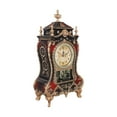 thumbnail image 3 of JINGT Table Clock Vintage Style Analog Display Clock Table Clock Vintage Design Brown+Red, 3 of 5