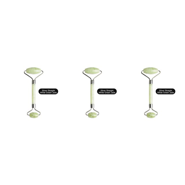 Guardurnaity Rodillo facial Masajeador facial de doble cabeza Rodillo de piedra Masajeador de rodillos faciales portátil, Plata, Varilla recta Type1 NO1 Guardurnaity CBP170347