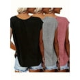 thumbnail image 2 of ZOELNIC 3 Pack Women’s V Neck T Shirts, Cap Sleeve Summer Casual Tops Loose Fit Short Sleeve Tees 2025 Trendy Shirts, XL, 2 of 6