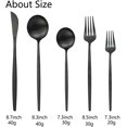thumbnail image 3 of JASHII Flatware Silverware Set Stainless Steel Satin Finish Cutlery Set Service for 6, 30-Piece Spoons And Forks Kitchen Utensil Set, Dishwasher Safe (Matte Black), 3 of 7