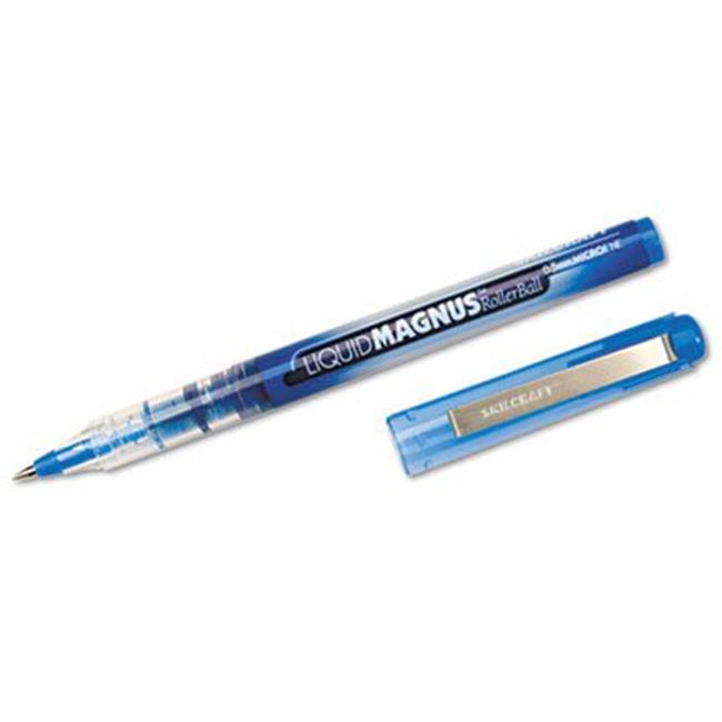 Ability One 4612663 0.5 Liquid Magnus Roller Ball Stick Pen, Blue Ink