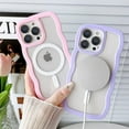 thumbnail image 3 of Compatible for iPhone 14 Pro Case with Magsafe, Wave Magnetic Phone Case Cute Water Ripple Candy Colors Frame Shockproof for iPhone 14 Pro Phone Case for Women 6.1 Inch - White, 3 of 16