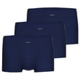 thumbnail image 1 of AMMANN bóxer hombre Pack de 3 - pantalón corto vaquero retro, cintura suave, perneras elásticas, canalé fino, mezcla de algodón Azul oscuro L (Large), 1 of 4