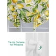 thumbnail image 3 of Summer Lemon Tie Up Curtains for Windows 45 Inch Length Balloon Curtains Kitchen Adjustable Balloon Window Shade Yellow Green Watercolor Botanical Tie Up Valance Bathroom Curtain Window 42"x45", 3 of 6