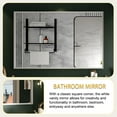 thumbnail image 6 of Xukmct 40x30inch Rectangular Metal Frame Wall Mirror for Living Room, Bathroom, Bedroom, (Horizontal & Vertical), White, 6 of 10