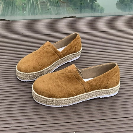 Women s Flat Comfortable Casual Shoes Solid Color Comfort Dress Shoes Casual Leather Loafers Flats Khaki 6.5