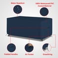 thumbnail image 5 of Rectangular/Oval Outdoor Table Cover 12 Oz Waterproof - Rectangle Table Cover with 100% Weather Resistant - with Air Pocket and Drawstring for Snug Fit (72" W x 44" D x 24" H, Blue), 5 of 7
