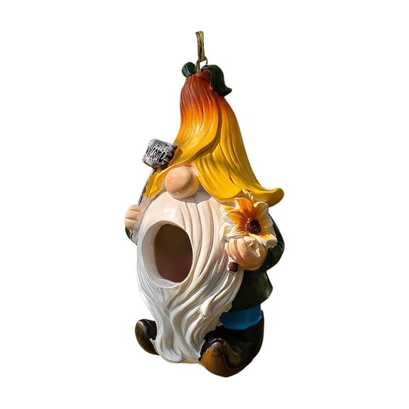 Tuscom Artificial Hanging Bird House for Outdoor Garden, Resin Woven Small Bird Shelter, Decorative Wren Bird Nesting Box for Patio Tree Fence Yard 4 Season