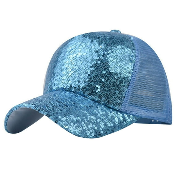 PMVFHDE Unisex Color Changing Glitter Mesh Baseball Cap Breathable Sun Hat Adjustable Novelty Dad Hat BU2