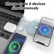 10000mAh Magnetic Power Bank, Foldable Wireless Portable Charger with LED Display, with Type-C Cable, Supports Fast Charging and Lightning Input Charges Smartphones Android