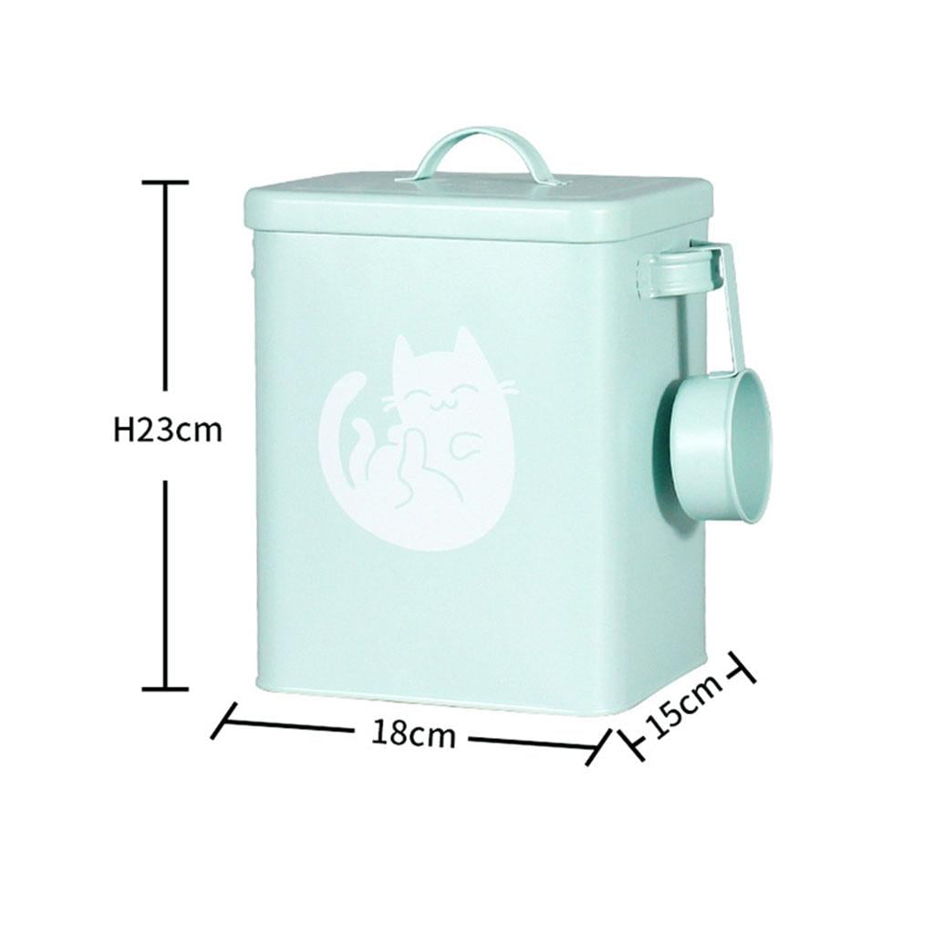 Siruishop 6l Storage Tin Airtight Multipurpose For Cat Food Dog Food Cereal Rice Flour Green Green