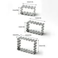 thumbnail image 4 of 3-Piece Stainless Steel Rectangle Cookie Cutter Set - Fluted and Jagged Edge Pastry Molds for Professional Baking - Silver, 4 of 9