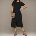 thumbnail image 6 of Summer Dresses for Women 2025, Women's Summer Casual Dress Gradual Sleeveless Neck V-Neck Long Dress(Black,S), 6 of 7