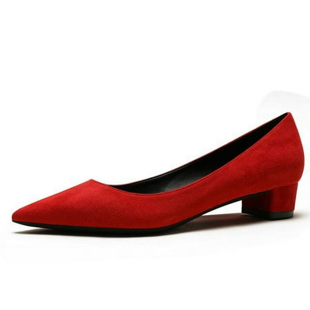 YCNYCHCHY Elegant Pointed Toe Women Slingback Pumps Vintage Wine Red Bridal Wedding Shoes 3CM Low High Heels Party Prom Summer Shoes