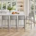 thumbnail image 4 of Avaloomia Home Outdoor Bar Stools Set of 4, 29.5" Plastic Bar Stools with Back No Assembly Stackable Counter Barstool for Kitchen Patio Backyard, Light Gray, 4 of 7