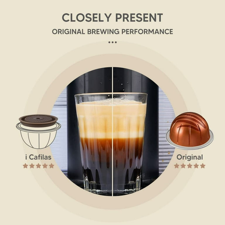 i Cafilas Reusable Coffee Capsules Refillable Pods for Nespresso Vertuo Vertuoline 10PCS 80ML Shell Walmart