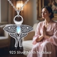 thumbnail image 3 of Luna Moth Necklace Sterling Silver Animal Lover Gift for Women Cute Animal Insect Jewelry, 3 of 6