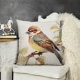 thumbnail image 2 of SHANXI Throw Pillow Covers for Couch Baby Sparrow Bird Bed Or Sofa Pillows Case A Hand Watercolor Painted Cute Brown Baby Sparrow Bird Sit Branch Decorative Square Linen Cushion Covers  22x22in, 2 of 5
