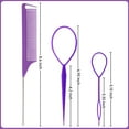 thumbnail image 3 of Topsy Tail Hair Tools for Styling Tail Combs for Hair Styling Topsy Turvy Hair Tool 4PCS Rat Tail Combs & 4 PCS Hair Loop Styling Tool Hair Tail Tools Hair Styling Tools & Appliances, 3 of 5